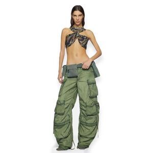 THE ATTICO Fern Long Pant in Military Green